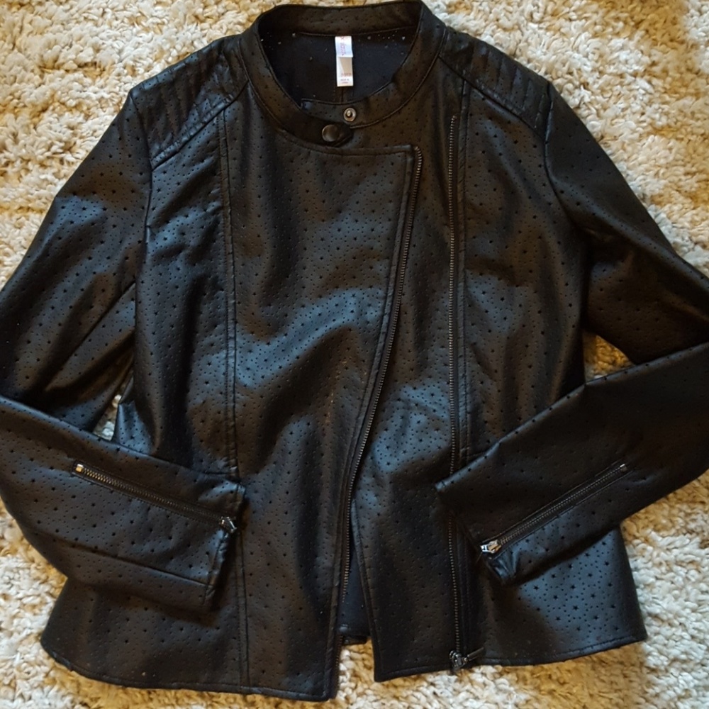 Faux Leather Moto Jacket, 10/12